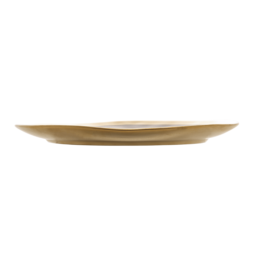 Prato de Sobremesa Dubai Preto e Dourado 21cm