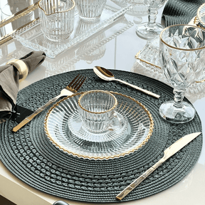 Faqueiro Elegant Estilo Bambu em Aço Inox Champanhe 16 Peças