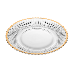 Prato de Sobremesa Imperatriz em Cristal Fio de Ouro 20cm