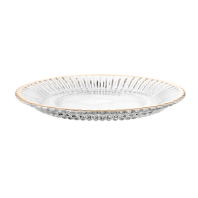 Prato de Sobremesa Imperatriz em Cristal Fio de Ouro 20cm
