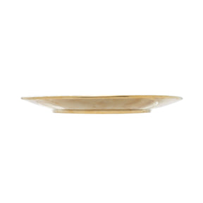 Prato de Sobremesa Porcelana Egg Branca e Dourada 19cm