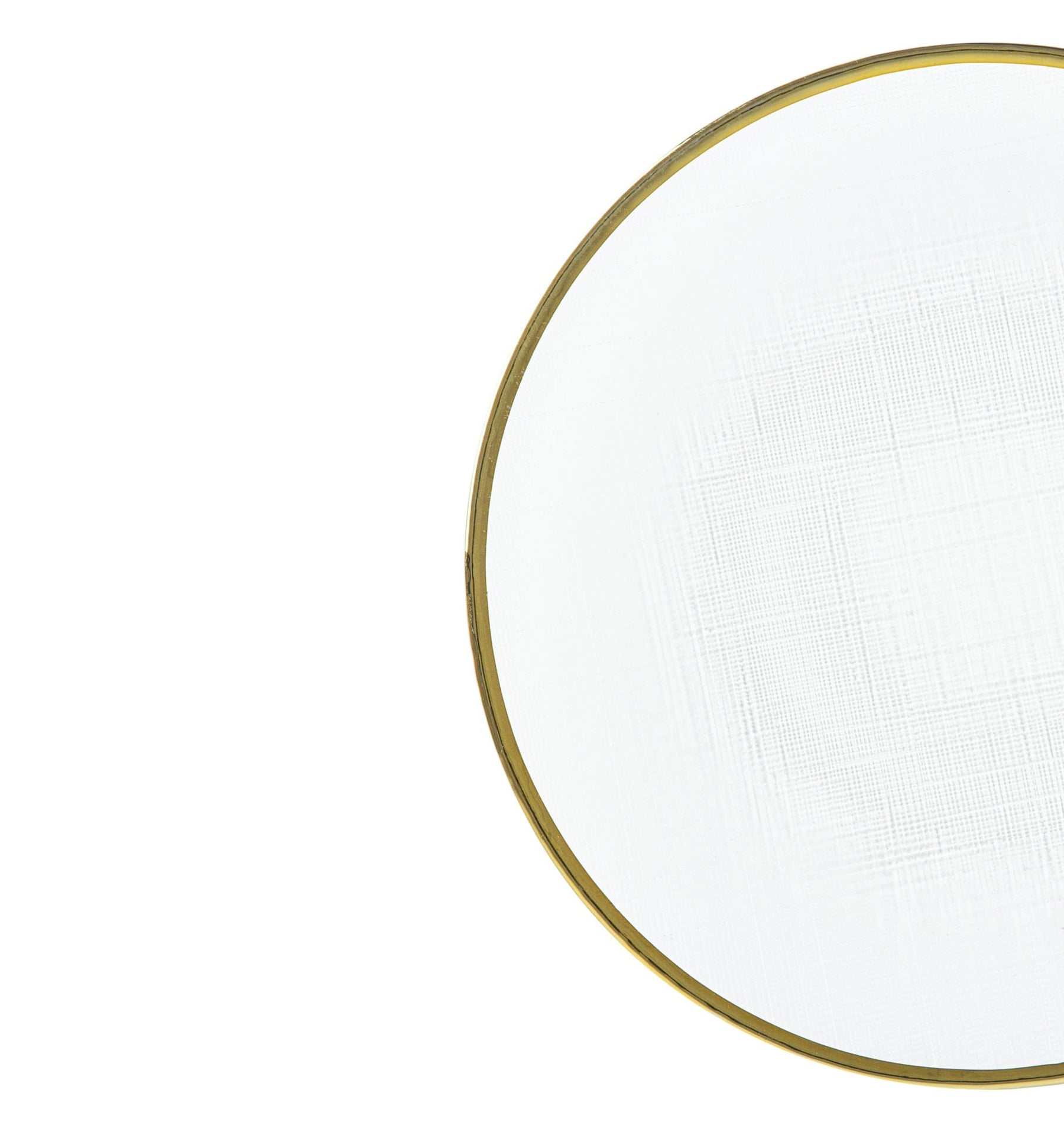 Prato Raso Cristal de Chumbo  Transparente com Borda Dourada Linen 27cm