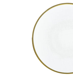 Prato Raso Cristal de Chumbo  Transparente com Borda Dourada Linen 27cm