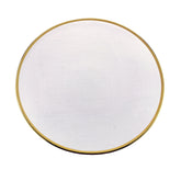 Prato Raso Cristal de Chumbo  Transparente com Borda Dourada Linen 27cm