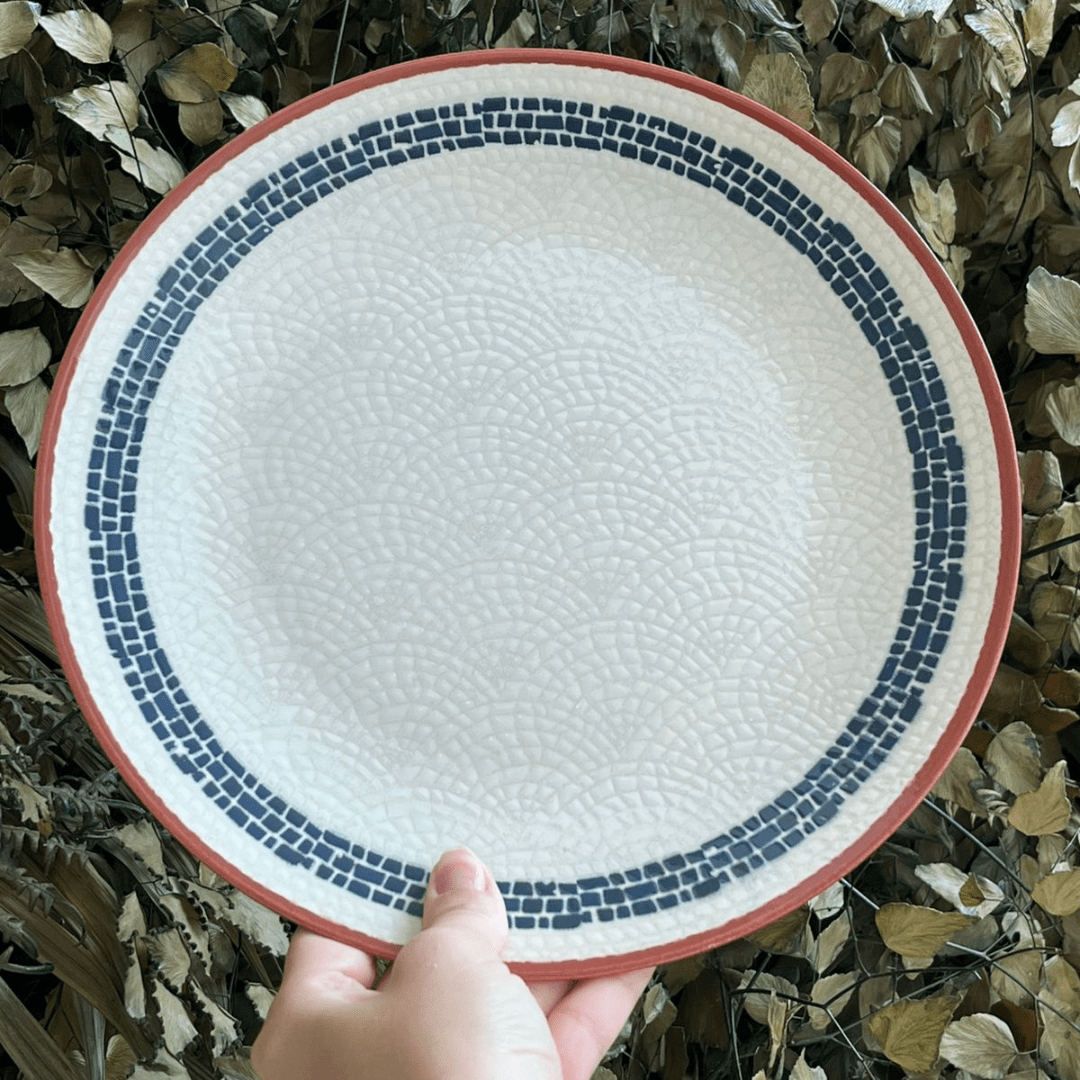 Prato Raso Village em Cerâmica Creme 25cm