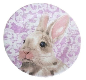 Prato Sobremesa Sweet Easter Pascoa Branco e Roxo