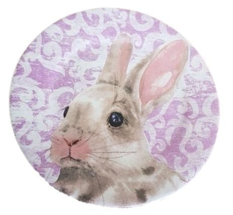 Prato Sobremesa Sweet Easter Pascoa Branco e Roxo