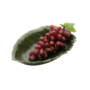 Prato Travessa Funda Cerâmica Folha de Banana Leaf Verde 30 cm