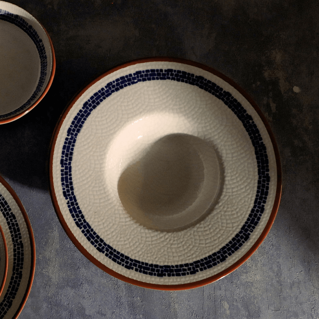 Prato para Massas Village em Cerâmica Creme 28cm