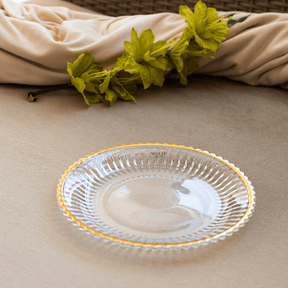 Prato de Sobremesa Imperatriz em Cristal Fio de Ouro 20cm