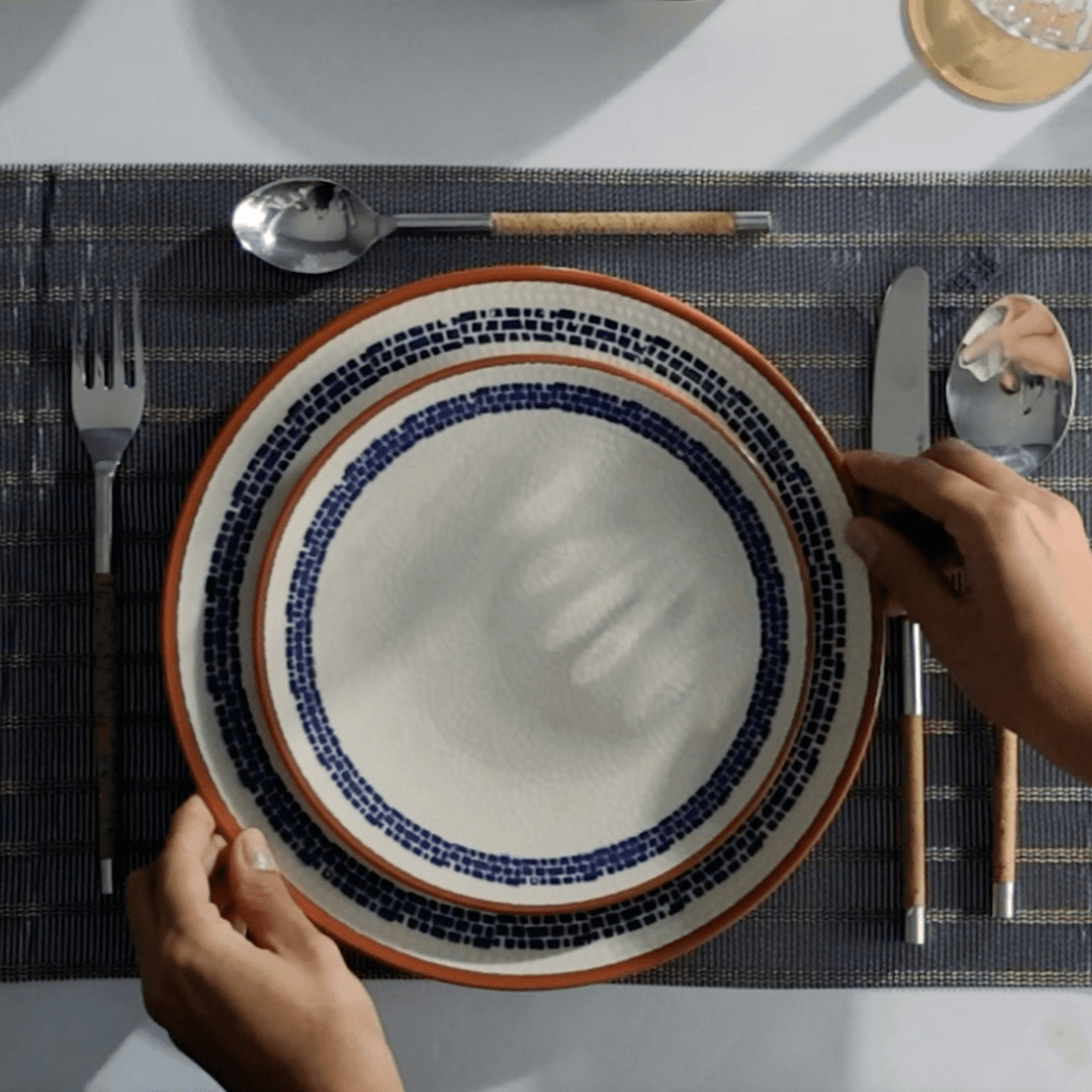 Prato Raso Village em Cerâmica Creme 25cm