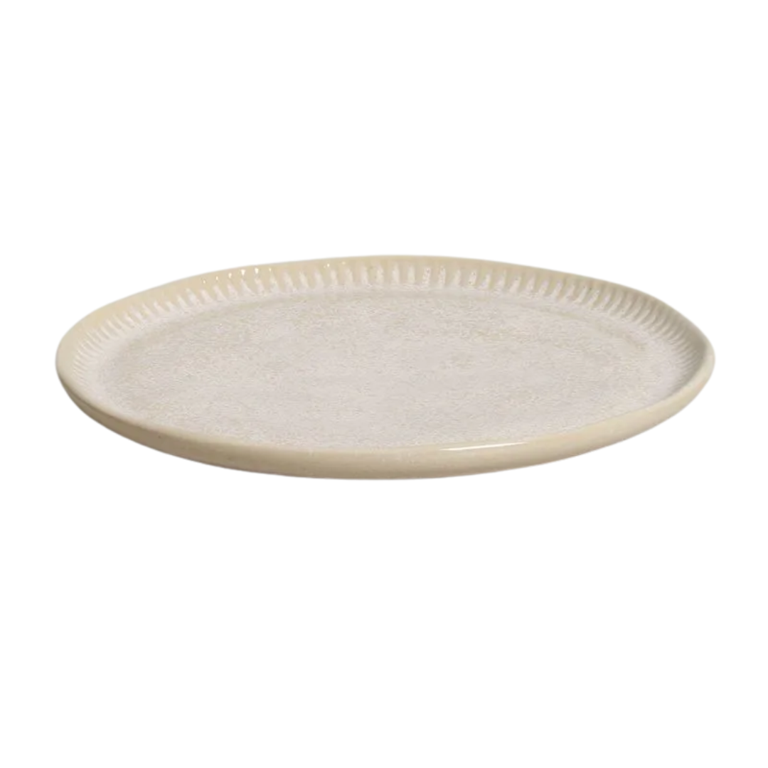 Prato de Sobremesa Linhas Latte Off White 21,5cm