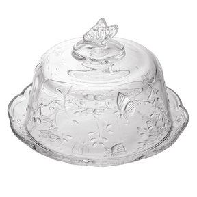 Queijeira com Tampa em Cristal Ecológico New Butterfly 19,5cm