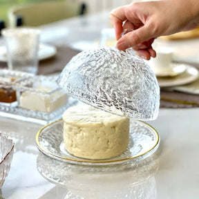 Kit para Mesa Posta de Cristal Martelado Petra 3 Peças