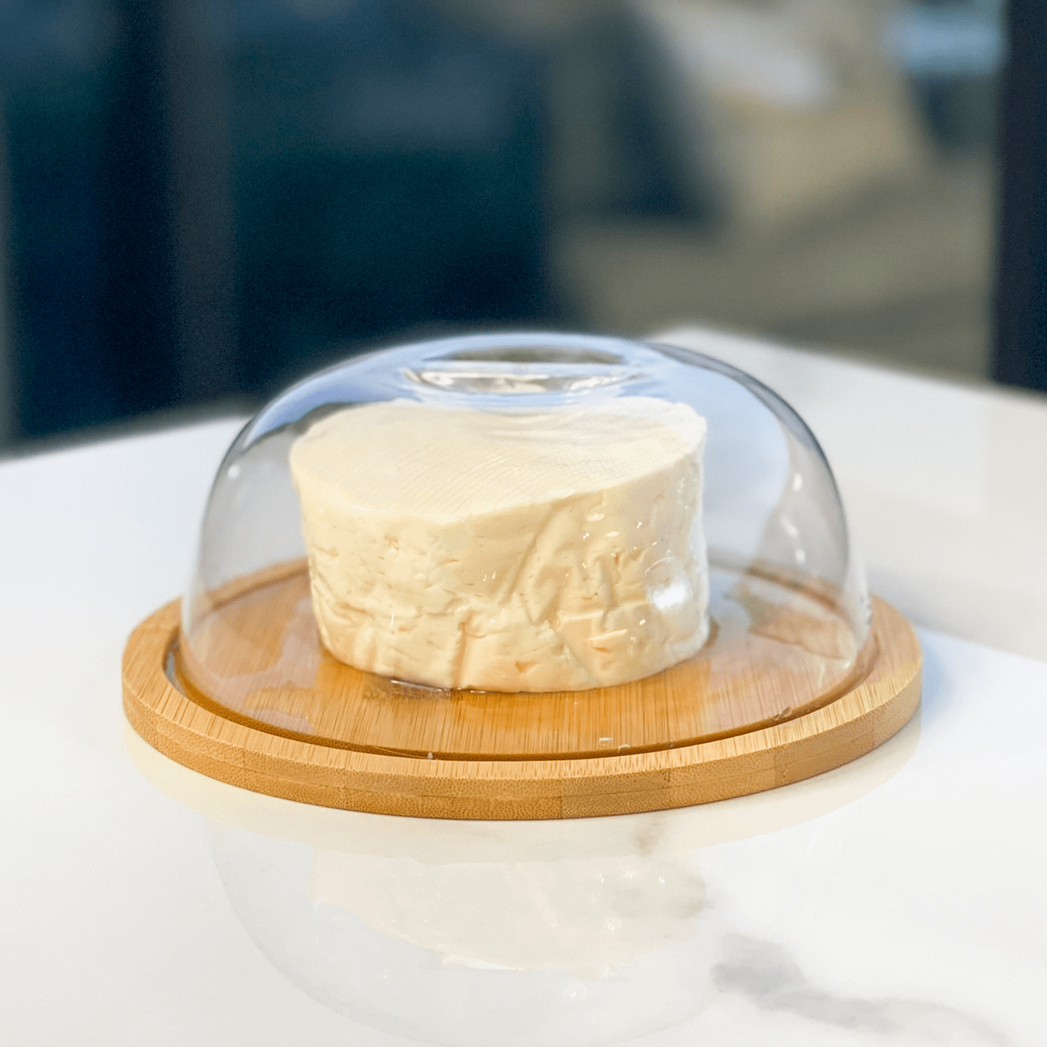 Queijeira Porta Queijo de Bambu com Tampa 20,5cm