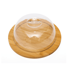 Queijeira Porta Queijo de Bambu com Tampa 20,5cm