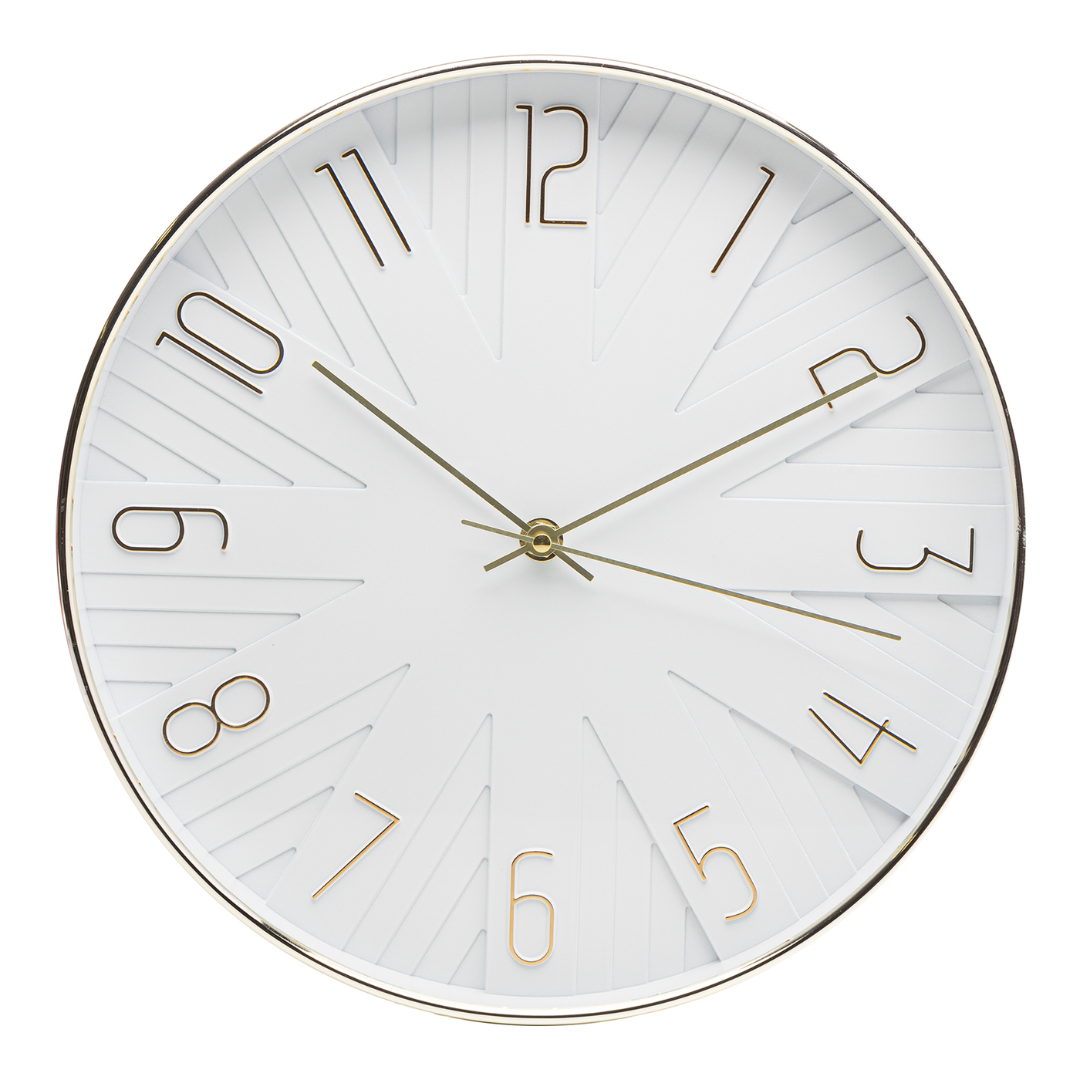 Relógio de Parede Plástico Modern Branco 30,5cm