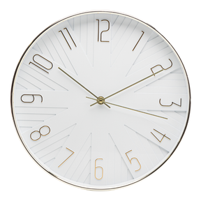 Relógio de Parede Plástico Modern Branco 30,5cm