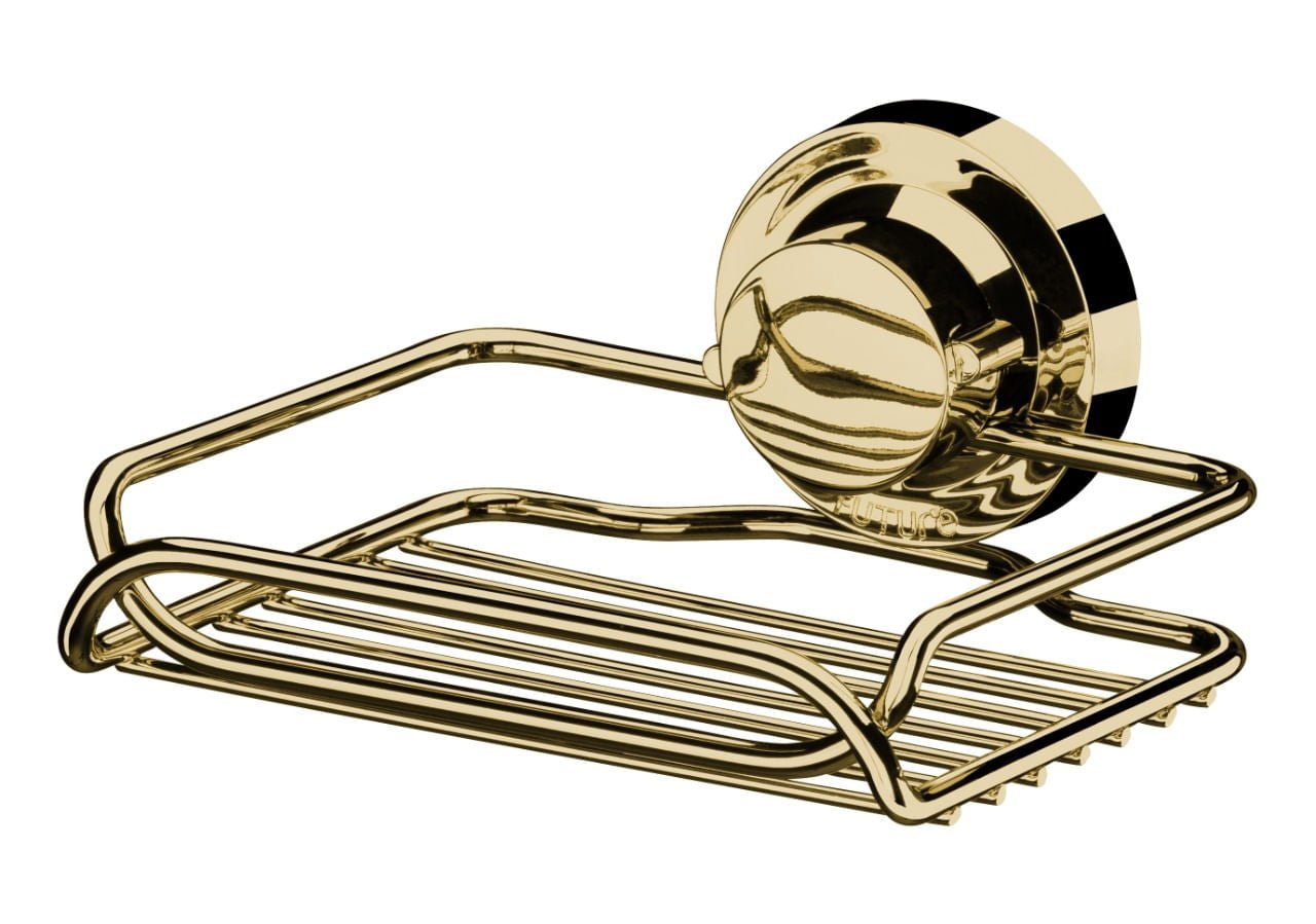 Saboneteira  Fixação por Ventosa Dourado