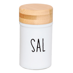 Saleiro e Branco Doha com Tampa de Bambu