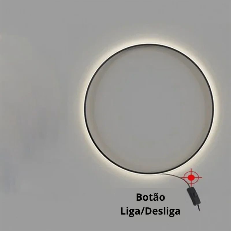 Luminária Arandela de Parede Moderna Circular Led - 80cm