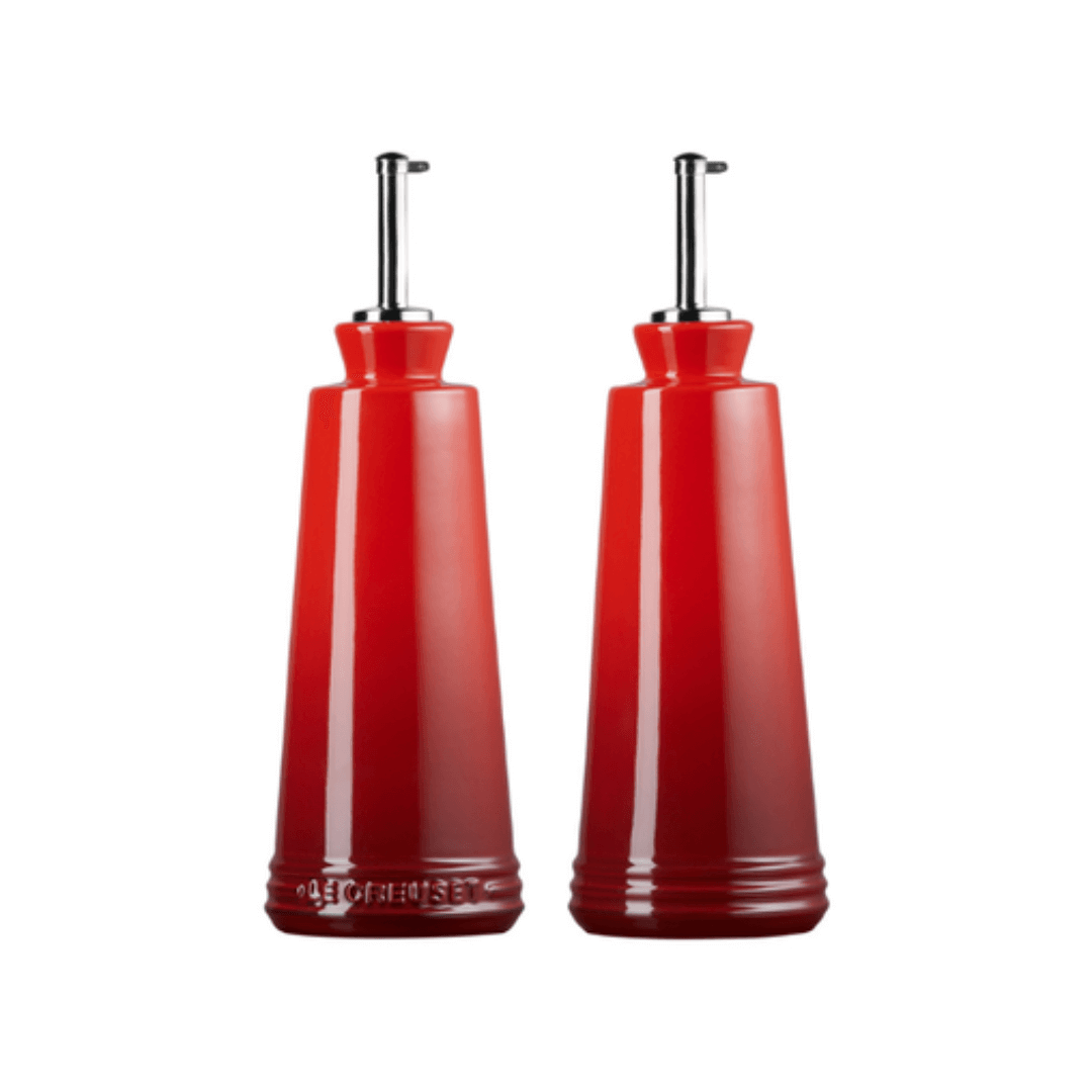 Set Galheteiro Porta óleo e Vinagre Vermelho 300ml 2 Peças Le Creuset