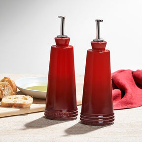 Set Galheteiro Porta óleo e Vinagre Vermelho 300ml 2 Peças Le Creuset