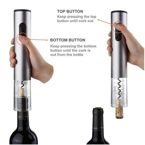 Kit Abridor de Vinho Elétrico Automático Inox 4 Peças