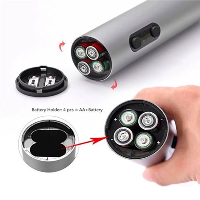 Kit Abridor de Vinho Elétrico Automático Inox 4 Peças
