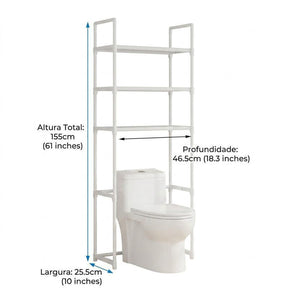 46,5 x 25,5 x 155 cm - Branco