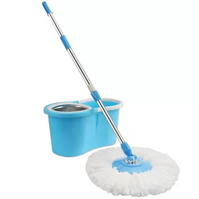 Kit Mop Giratório Com Balde e Cesto de Centrifugação Em Inox