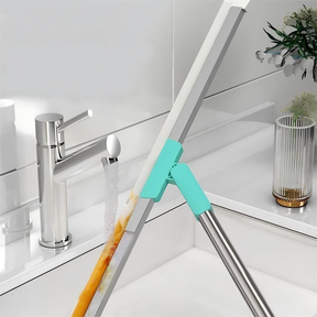 Vassoura Mágica Rodo de Silicone Multiúso Com Cabo de Aço Inox e Gancho