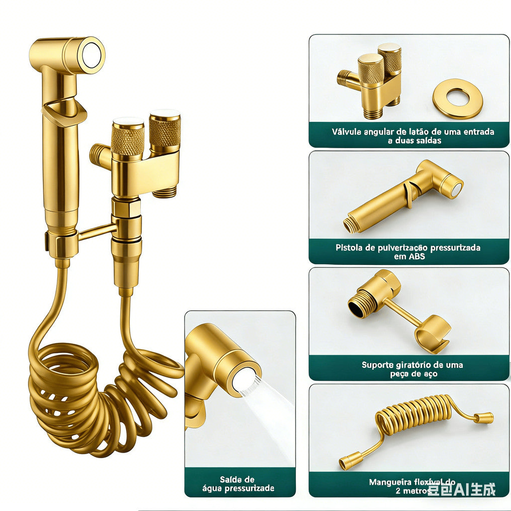Ducha Higiênica Dourado - Modelo em V