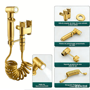 Ducha Higiênica Dourado - Modelo em V