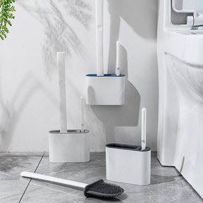 Kit Escova de Silicone para Vaso Sanitário 2 Em 1 Com Base e Mini Escova de Limpeza