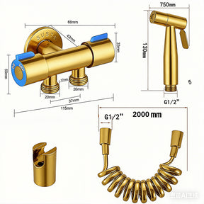 Ducha Higiênica Dourado - Quadrado