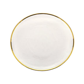 Sousplat Agate em Cristal de Chumbo com Borda Dourada