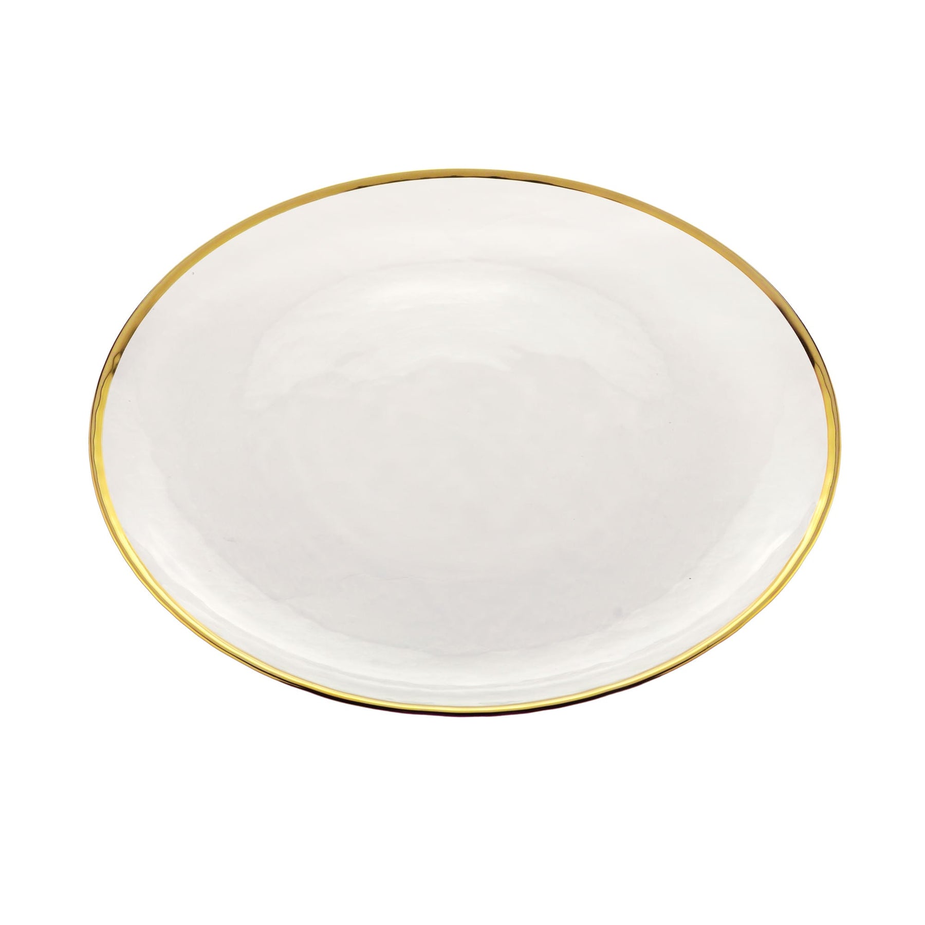 Sousplat Agate em Cristal de Chumbo com Borda Dourada