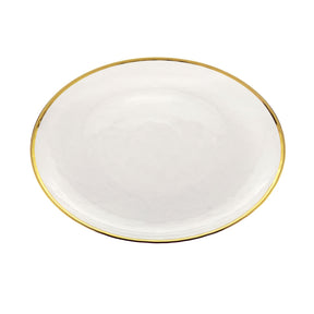 Sousplat Agate em Cristal de Chumbo com Borda Dourada