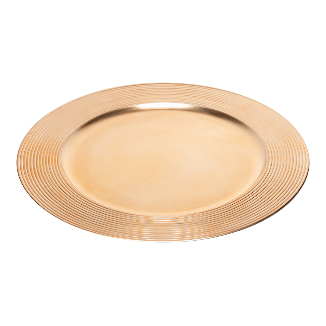 Sousplat Redondo Plástico Dourado 33cm