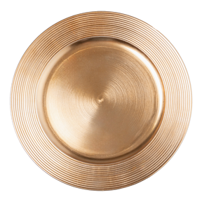 Sousplat Redondo Plástico Dourado 33cm