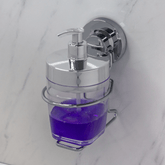 Suporte com Porta Sabonete Liquido Ventosa Cromado - 400 Ml