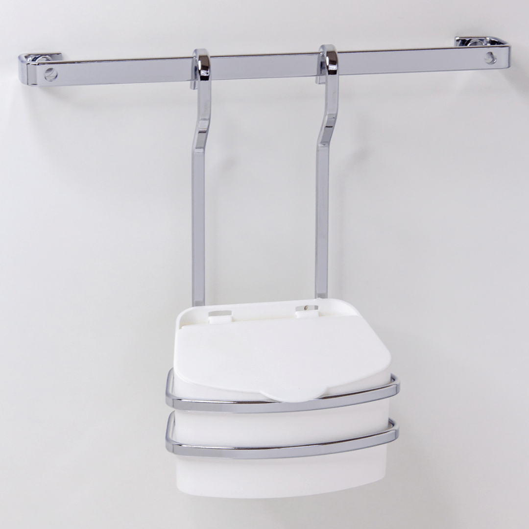 Suporte Cromado com Saleiro Branco 500g Para Barra