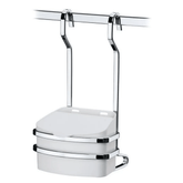 Suporte Cromado com Saleiro Branco 500g Para Barra