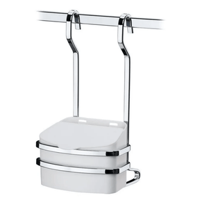 Suporte Cromado com Saleiro Branco 500g Para Barra
