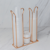 Suporte Organizador Porta Copos 200ml e 50/80ml Porta Mexedores Rose Gold