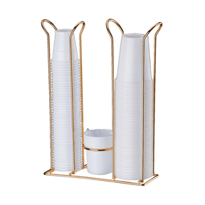 Suporte Organizador Porta Copos 200ml e 50/80ml Porta Mexedores Rose Gold