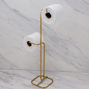 Suporte para Papel Higiênico de Chão 2 Rolos Dourado