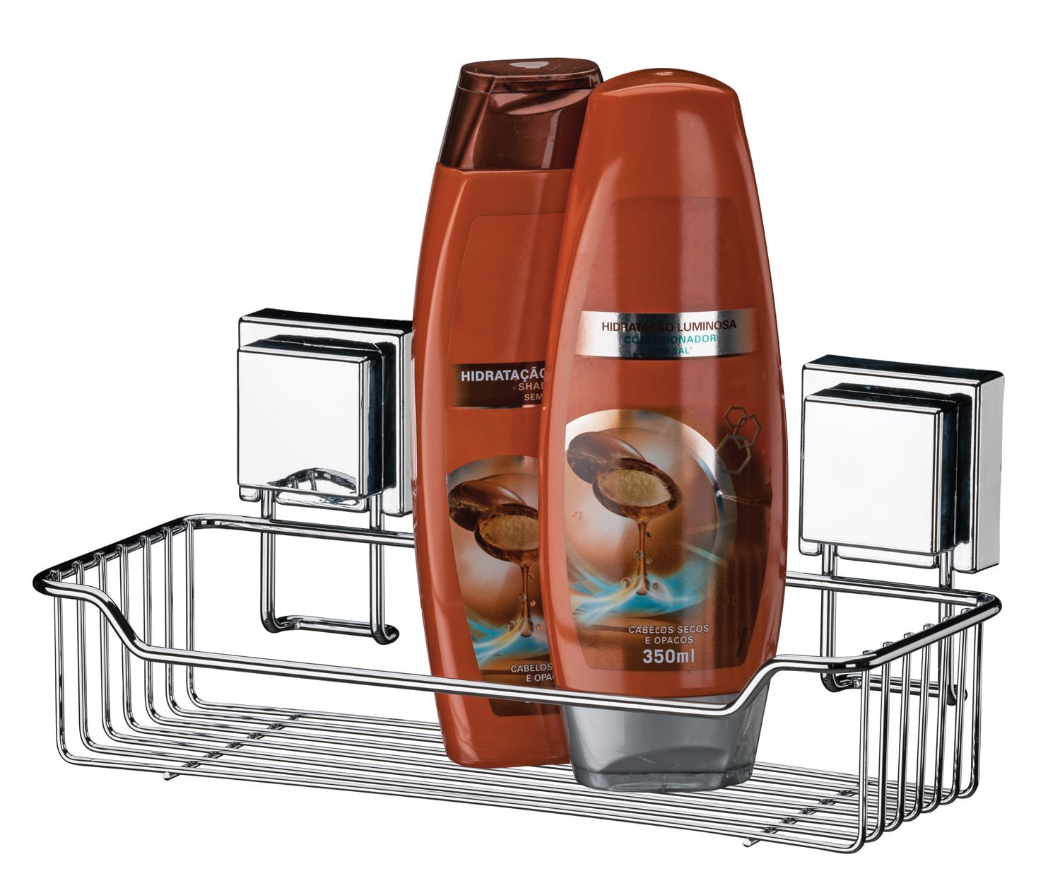 Suporte para Shampoo Aço Inox com Fixação por Ventosas