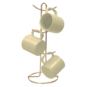 Suporte para Xícaras e Canecas em Aço Dourado 15,2cm